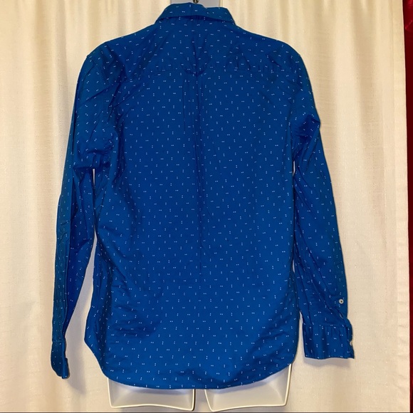 AEO Men’s blue & white button up shirt large - Picture 6 of 15